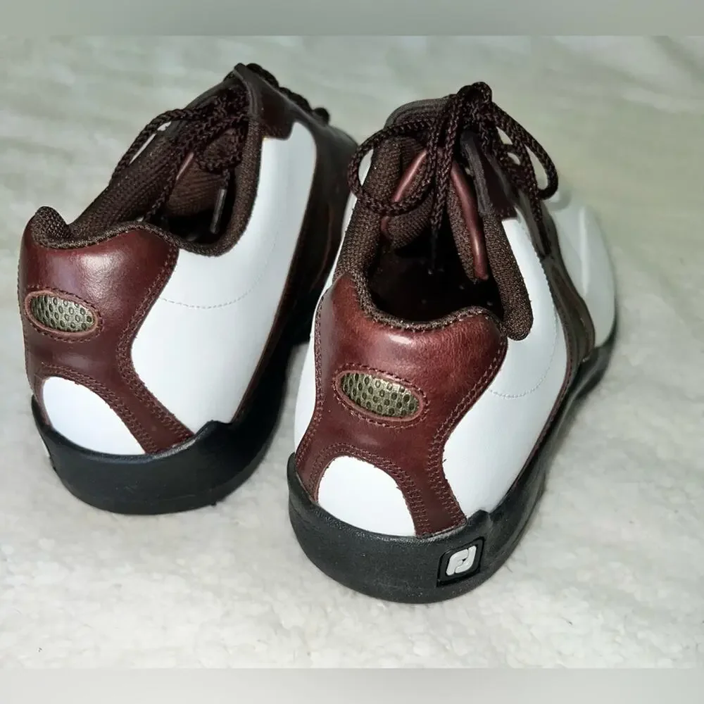Footjoy Super Lites White/Brown - size 10‎